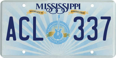 MS license plate ACL337