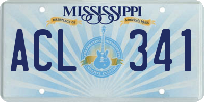MS license plate ACL341