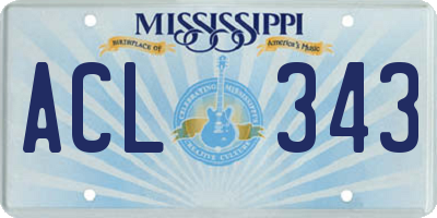 MS license plate ACL343