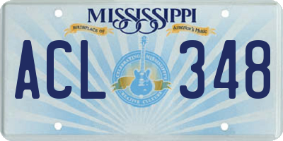 MS license plate ACL348