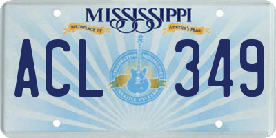 MS license plate ACL349