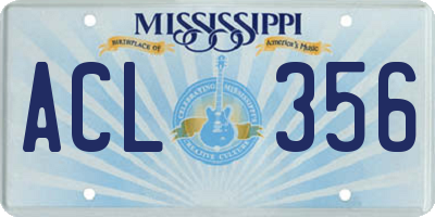 MS license plate ACL356