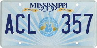 MS license plate ACL357