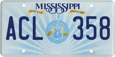 MS license plate ACL358