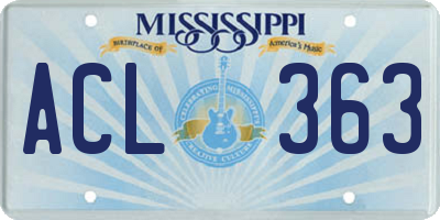 MS license plate ACL363