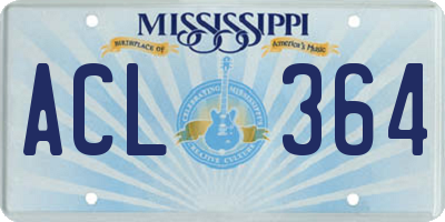 MS license plate ACL364