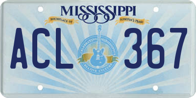 MS license plate ACL367