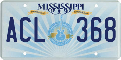 MS license plate ACL368