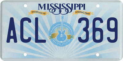MS license plate ACL369
