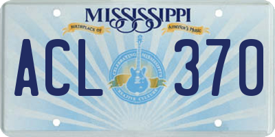 MS license plate ACL370