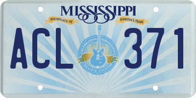 MS license plate ACL371