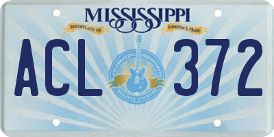 MS license plate ACL372