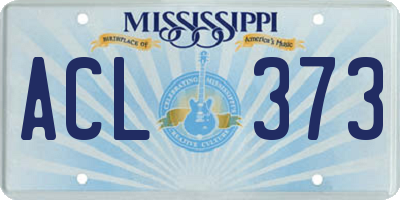 MS license plate ACL373