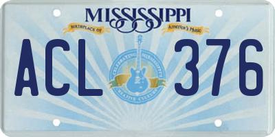 MS license plate ACL376