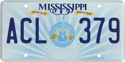 MS license plate ACL379
