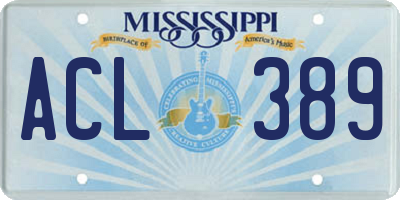 MS license plate ACL389