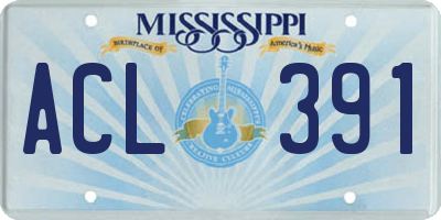 MS license plate ACL391