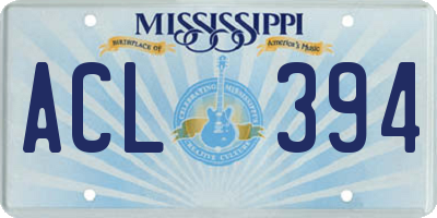 MS license plate ACL394