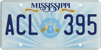 MS license plate ACL395