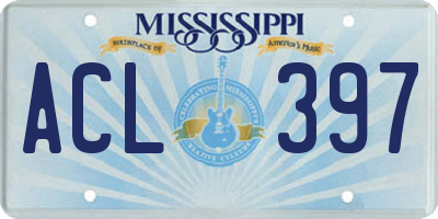 MS license plate ACL397