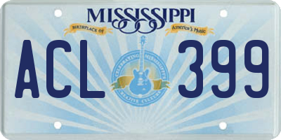 MS license plate ACL399