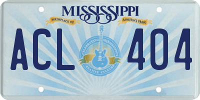 MS license plate ACL404