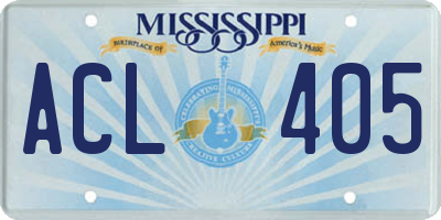 MS license plate ACL405