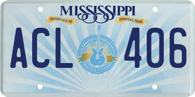 MS license plate ACL406