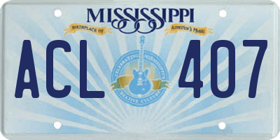 MS license plate ACL407