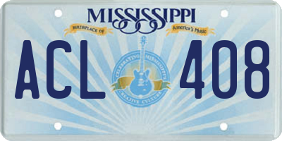 MS license plate ACL408
