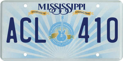 MS license plate ACL410