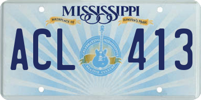 MS license plate ACL413