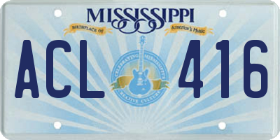 MS license plate ACL416