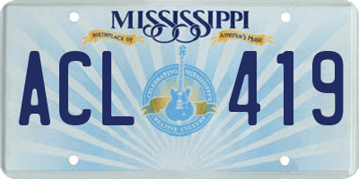 MS license plate ACL419