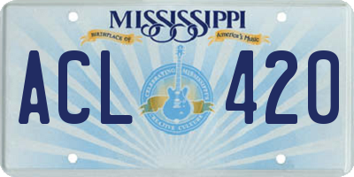 MS license plate ACL420