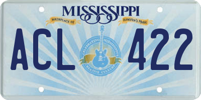 MS license plate ACL422
