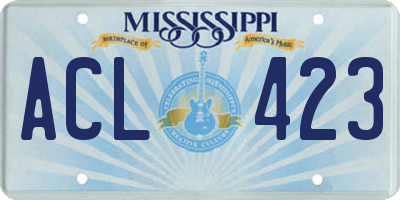 MS license plate ACL423