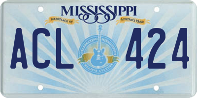 MS license plate ACL424