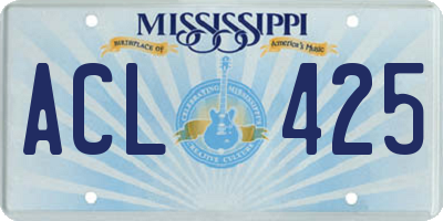 MS license plate ACL425