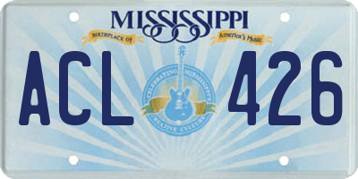 MS license plate ACL426