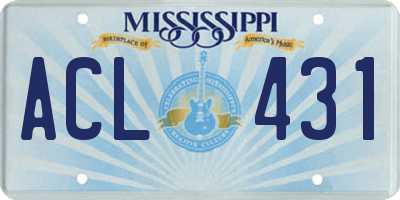 MS license plate ACL431