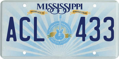 MS license plate ACL433