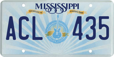 MS license plate ACL435