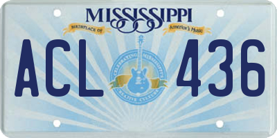 MS license plate ACL436