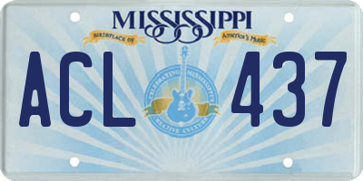 MS license plate ACL437