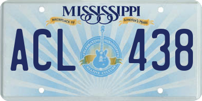 MS license plate ACL438