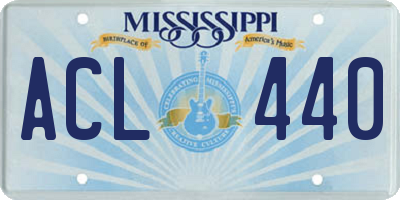 MS license plate ACL440
