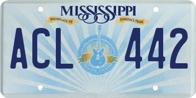 MS license plate ACL442