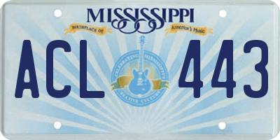 MS license plate ACL443