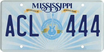 MS license plate ACL444